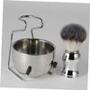 NOLITOY 1set Beard Accessories Shaving Brush and Bowl Kit for Men Stainless Steel Shave Mug and Brush Set Grooming Tools for Comfortable Shaving Experience view 4