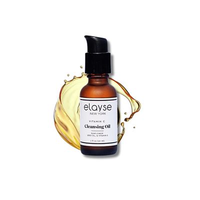 ELAYSE Premium Vitamin C Cleansing Oil  1 Fl oz, Brightening & Hydrating Oil Cleanser with Sunflower Seed Oil, Vitamin E, and Citrus Oils for Makeup Removal and Radiant Skin