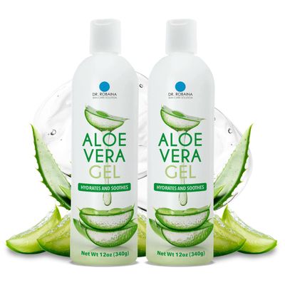 Dr. Robaina Natural Aloe Vera Gel with Emu Oil  Hydrating & Soothing Daily Skin Care for Dry Skin, Sun-Exposed Comfort & Irritation Relief  Non-Greasy, Quick-Absorbing  12 oz | Made in USA