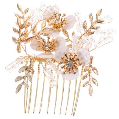 Baluue Bridal Hair Comb Elegant Rhinestone Accents Floral Design Hair Piece for Weddings Bridesmaids and Special Occasions