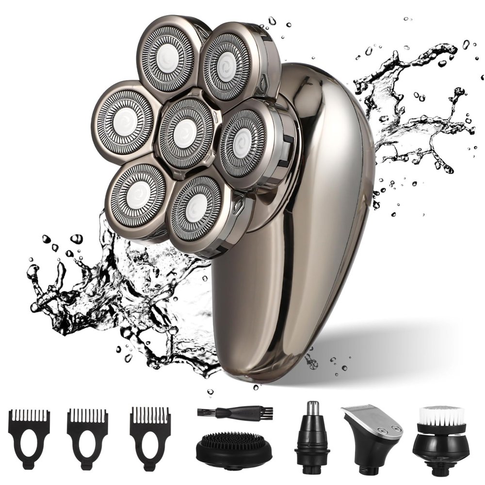 HAPINARY Electric Shaver Floating for Bald Beard Grooming Hair Clipper and Nose Hair Trimmer Rechargeable Shaving Machine