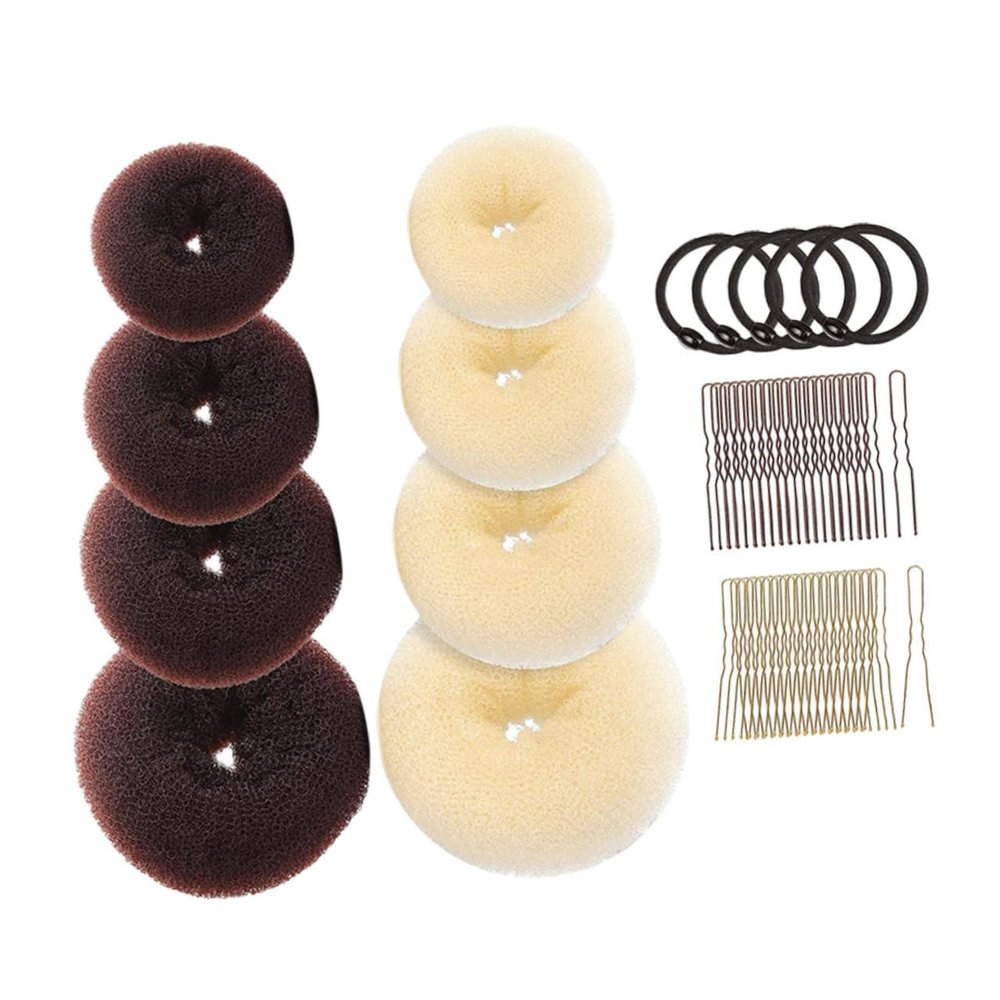 Baluue Hairstyle Tool Women Bun Maker Hair Bun Shaper U-shaped Hair Clips Rings Making Tools