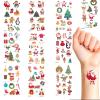 10 Sheets 100 Styles Christmas Temporary Tattoos for Kids Stocking Stuffed, Cute Christmas Holiday Birthday Party Decorations Supplies Favors, Xmas Toys Happy New Year Designs view 1