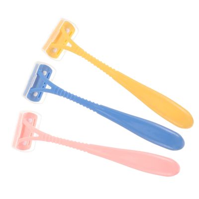 Ipetboom 3pcs Portable Body Hair Trimmer for Women Manual Razor Yellow Pink and Blue Design for Precise Shaving and