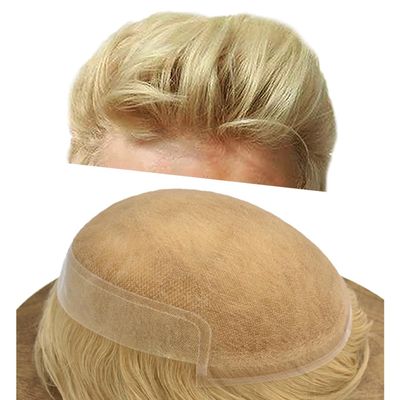 Healthlif Swiss Lace Hair System For Mens Toupee Human Hair Pieces Hair Replacement For Men Hair System Human Hair Lace Mens Hair Piece6x9-100% light to Medium density#22R Light Blonde