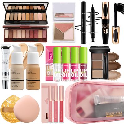 All in One Makeup Kit for Women Full Kit,Travel Makeup Kit for Teens,Make Up Gift Set with Everything,Foundation Eyeshadow Lip Gloss Eyebrow Blush Contour Powder, Christmas Makep Gift Set-B