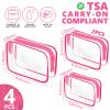 AURUZA Clear Makeup Bag,Portable Travel Toiletry Bags with Zipper, TSA Approved Clear Organizer Bags, PVC Cosmetic Pouch for Airport Airline Compliant view 2