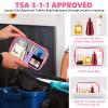 AURUZA Clear Makeup Bag,Portable Travel Toiletry Bags with Zipper, TSA Approved Clear Organizer Bags, PVC Cosmetic Pouch for Airport Airline Compliant view 3