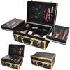 Barbershop Supplies Case, Large Organizer Makeup Case Train with Two Tray and Multiple Storage Slots Executive for Barbershop, Hair Salon, Home Haircuts, Beauty and Makeup view 1