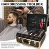 Barbershop Supplies Case, Large Organizer Makeup Case Train with Two Tray and Multiple Storage Slots Executive for Barbershop, Hair Salon, Home Haircuts, Beauty and Makeup view 3