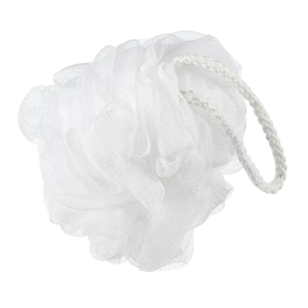 VOCOSTE Bath Shower Loofah Sponges Body Puffs for Bathroom 4.33"x5.12" White 1 Pc