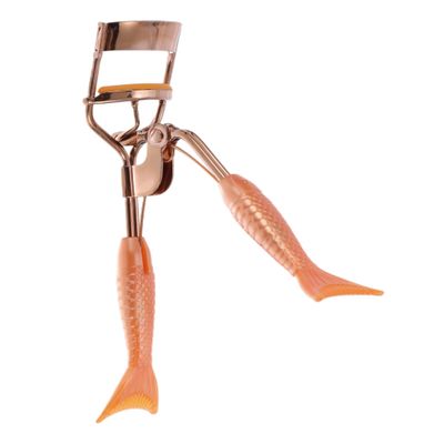 VOCOSTE 1Pc Women Fishtail Handle Eyelash Curler for Beauty Parlor Travel Rose Gold Tone