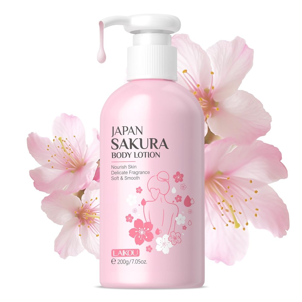 BSMKCL Luxury Firming Body Lotion for Women Extra Dry Skin Repair - Hydrating, Nourishing JAPAN SAKURA Glowing Moisturizer Cream with Niacinamide & Vitamin C, Non-Sticky & Fast Absorbing, Silky, 200ml
