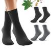 2 Pack Castor Oil Pack Wraps for Feet Organic Cotton Reusable Castor Oil Foot Ankles Wrap for Women Mid-Crew Socks Black & Grey(Oil Not Include) view 1