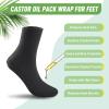 2 Pack Castor Oil Pack Wraps for Feet Organic Cotton Reusable Castor Oil Foot Ankles Wrap for Women Mid-Crew Socks Black & Grey(Oil Not Include) view 2