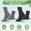 2 Pack Castor Oil Pack Wraps for Feet Organic Cotton Reusable Castor Oil Foot Ankles Wrap for Women Mid-Crew Socks Black & Grey(Oil Not Include) view 3