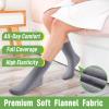 2 Pack Castor Oil Pack Wraps for Feet Organic Cotton Reusable Castor Oil Foot Ankles Wrap for Women Mid-Crew Socks Black & Grey(Oil Not Include) view 4
