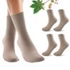 2 Pack Castor Oil Pack Wraps for Feet Organic Cotton Reusable Castor Oil Foot Ankles Wrap for Women Mid-Crew Socks Khaki(Oil Not Include) view 1