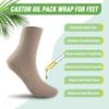 2 Pack Castor Oil Pack Wraps for Feet Organic Cotton Reusable Castor Oil Foot Ankles Wrap for Women Mid-Crew Socks Khaki(Oil Not Include) view 2