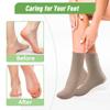 2 Pack Castor Oil Pack Wraps for Feet Organic Cotton Reusable Castor Oil Foot Ankles Wrap for Women Mid-Crew Socks Khaki(Oil Not Include) view 4