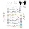 Veesper 47PCS Body Piercing Kit Stainless Steel Tongue Rings Belly Button Piercing Jewelry Black view 2