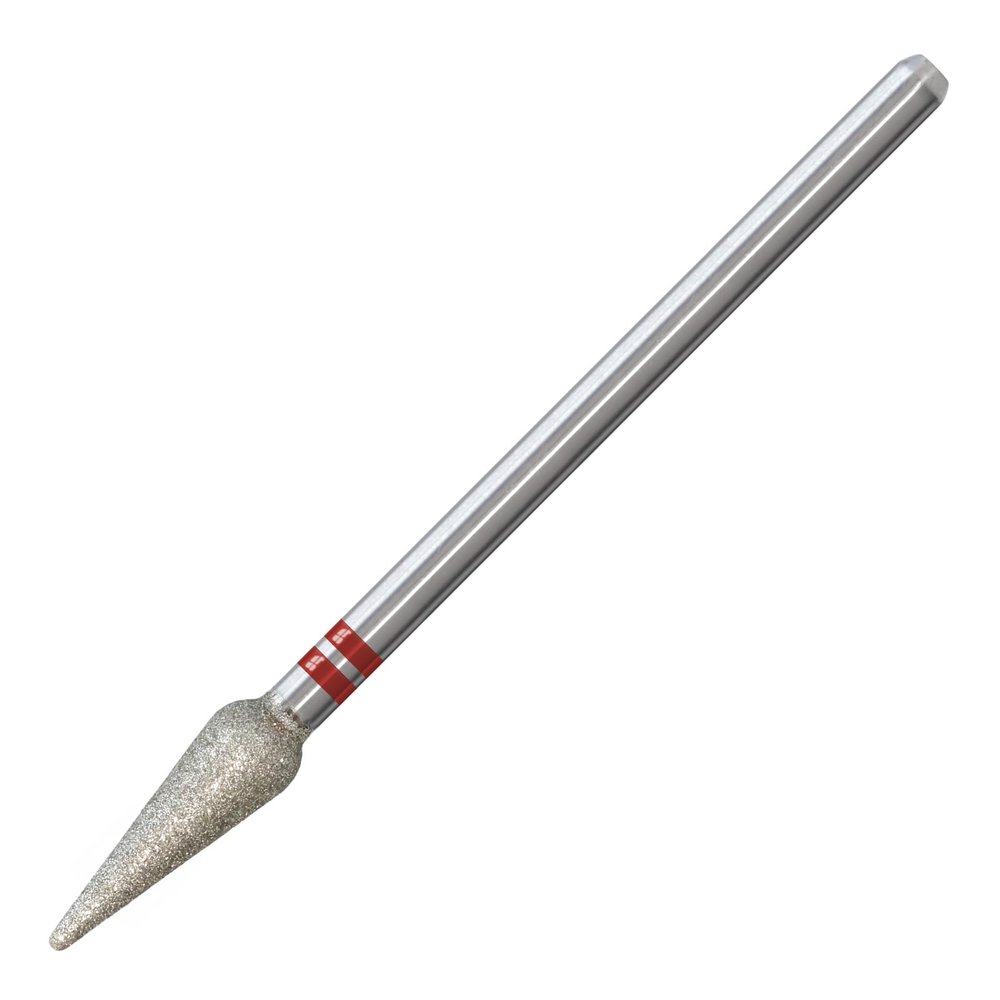 HYTOOS 4mm Long Bud Cuticle Clean Nail Drill Bit, Russian Diamond Nail Bits Professional Safety Under Nail Cleaner Burr for Cuticle Dead Skin, Electric Nails Drill Accessories, Fine