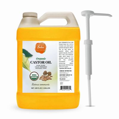 1 Gallon/128 fl.oz Organic Hexane Free Cold Pressed Castor Oil