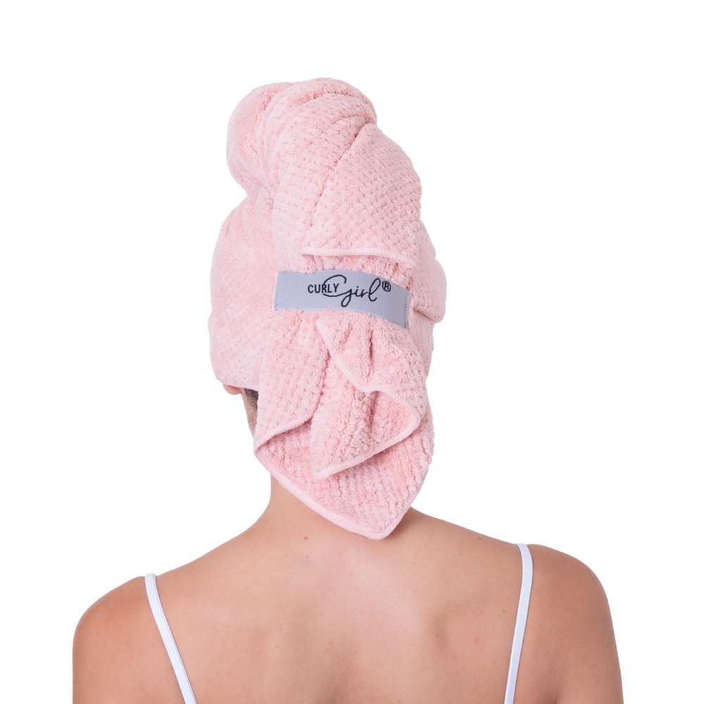 Curly Girl Microfiber Hair Towel Wrap for Women, 41" x 31" Large Quick Dry Hair Towel, Secure Fit with Elastic Strap, Anti-Frizz Hair Plopping Wrap for Long, Thick Hair