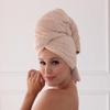 Curly Girl Microfiber Hair Towel Wrap for Women, 41" x 31" Large Quick Dry Hair Towel, Secure Fit with Elastic Strap, Anti-Frizz Hair Plopping Wrap for Long, Thick Hair view 2