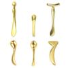 6Pcs Metal Eye and Face Cream Applicator Stick Cosmetics Spoon Spatula, Massager Tool for Facial Massage, Reduce Puffiness (Gold) view 1
