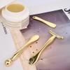 6Pcs Metal Eye and Face Cream Applicator Stick Cosmetics Spoon Spatula, Massager Tool for Facial Massage, Reduce Puffiness (Gold) view 2