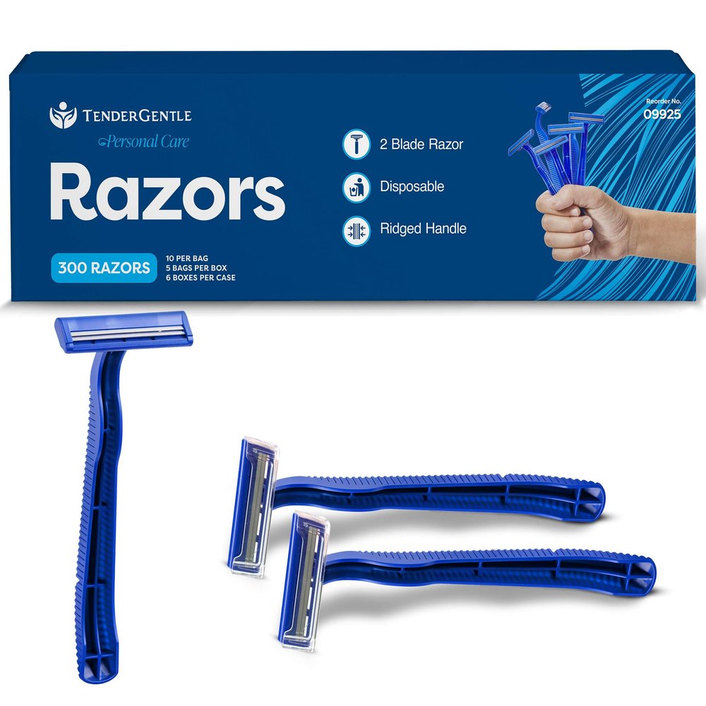 Disposable Razors for Men and Women - Case of 300 Shavers - 2 Blade Razors, Bulk - for Shaving, Tattoos, Hospitality, and More