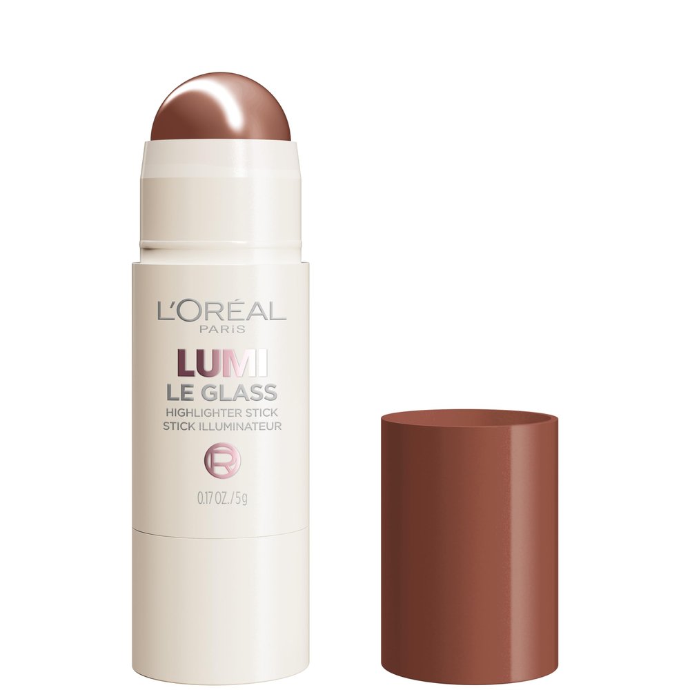 L'Oreal Paris True Match Lumi Le Glass Highlighter Stick, Reflective, Translucent, Glassy Highlighter for Face and Body, 625 Sunset Amour, 0.17 Oz