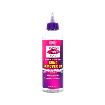EBIN NEW YORK Wonder Weave Bond Remover Oil 8 Fl Oz  Grape Seed Oil Formula for Hair Glue, Tape-In, and Hot Infusion Extension Removal  Moisturizes, Controls Frizz, and Supports Reusable Extensions