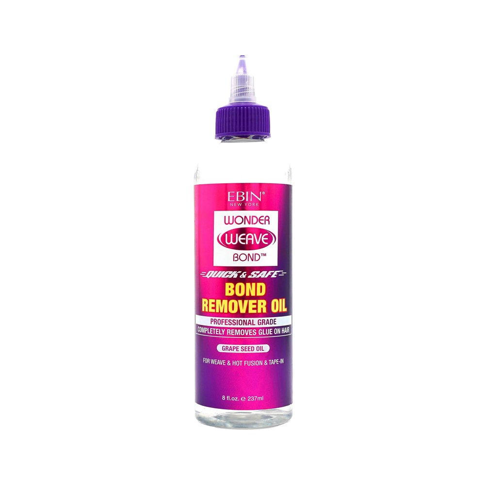 EBIN NEW YORK Wonder Weave Bond Remover Oil 8 Fl Oz Grape Seed Oil Formula for Hair Glue, Tape-In, and Hot Infusion Extension Removal Moisturizes, Controls Frizz, and Supports Reusable Extensions