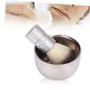 FRCOLOR 2pcs Stainless Steel Beard Brush Metal Bowl Men's Facial Cleaning Beard Brush for Men view 2