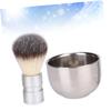 FRCOLOR 2pcs Stainless Steel Beard Brush Metal Bowl Men's Facial Cleaning Beard Brush for Men view 4