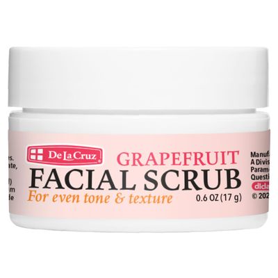De La Cruz Grapefruit Facial Scrub - Face Exfoliator Scrub with Vitamin E, Papaya and Aloe Vera (0.6 Ounce (Trial Size))