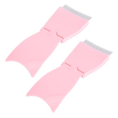 Beatifufu 2pcs Benefit Brow Tool Steel Eyebrow Comb Brush Grooming Kit for Women Portable Compact Design for Home Salon