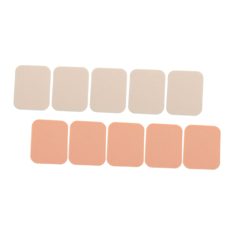 Baluue 10pcs Multipurpose Cosmetic Puff Square Makeup Pads for Face Body Soft Velour Applicators for Dry Wet Use for Foundation Powder Application