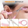 Eyebrow Trimmer Scissor, 2024 New Eyebrow Scissors with Comb Eyebrow Trimmer for Women Men, Non-Slip Eyebrow Cutter Eye Brow Razors Eye Brow Shaper Trimming Scissors Makeup Tool (White) view 4