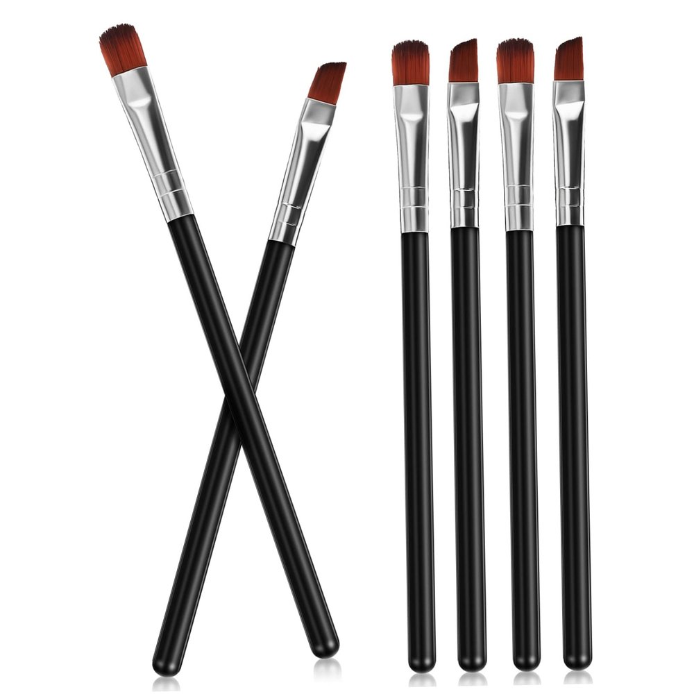 Baluue 6pcs Multifunctional Eyebrow Brush Angled Flat Tips for Eyebrow Eyeliner and Eyeshadow Application Travel Makeup Tool for Women