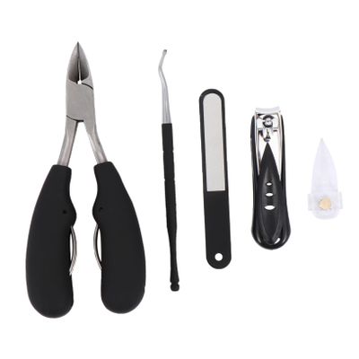 Beatifufu Nail Clippers Set Ergonomic Manicure Pedicure Tools for Home Use Durable Cutters for Thick Nails Black