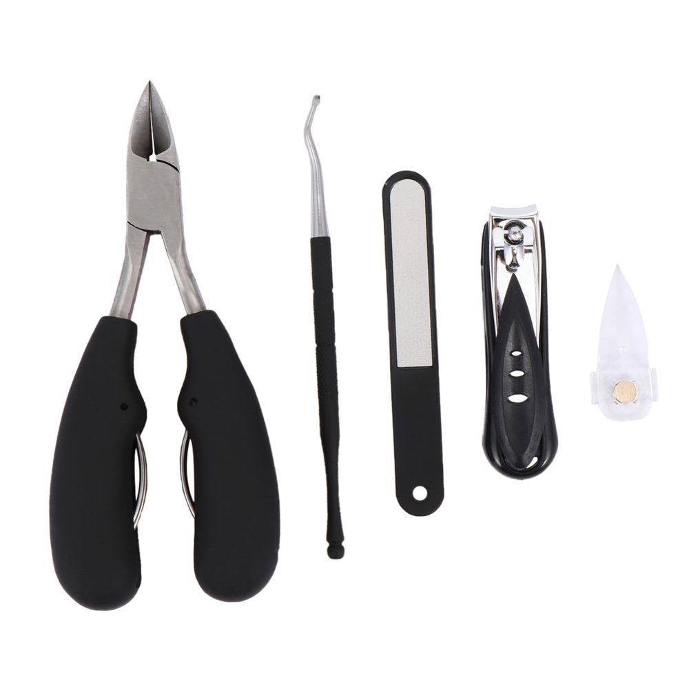 Beatifufu Nail Clippers Set Ergonomic Manicure Pedicure Tools for Home Use Durable Cutters for Thick Nails Black