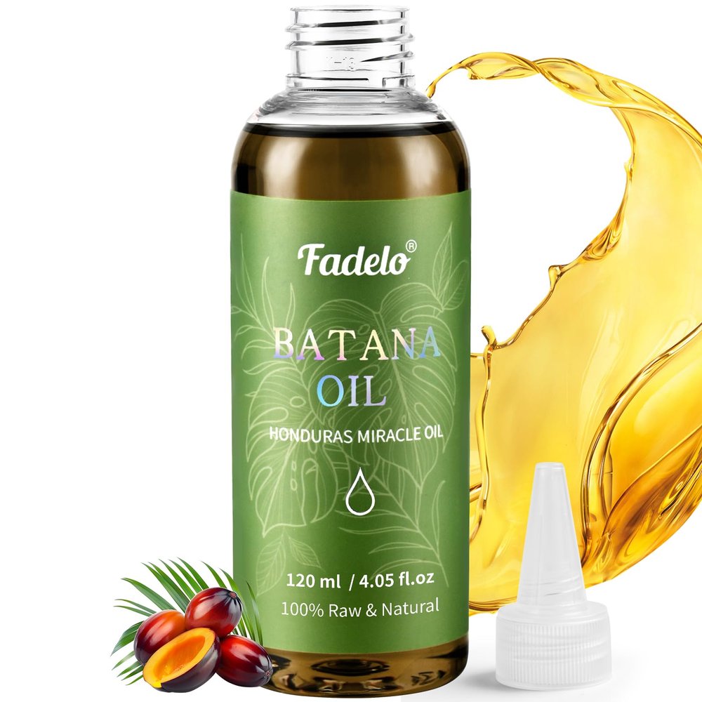 Fadelo Batana Oil - Dr Sebi Organic Oil for Hair Growth, 100% Raw Pure Natural from Honduras, Deeply Nourishing Scalp for Thicker & Stronger Hair, 4.05 fl oz