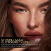 Glitter Freckles Face Tattoo, 2pcs Gold Sparkle Freckle Tattoo and 2pcs Silver Glitter Freckle,Makeup Patches, Face Glitter Speckles view 3