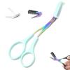 Upgraded Stainless Steel Eyebrow Trimmer Scissors with Comb, Non-Slip Eyebrow Cutter Hair Removal Scissors for Women & Men (Blue) view 1