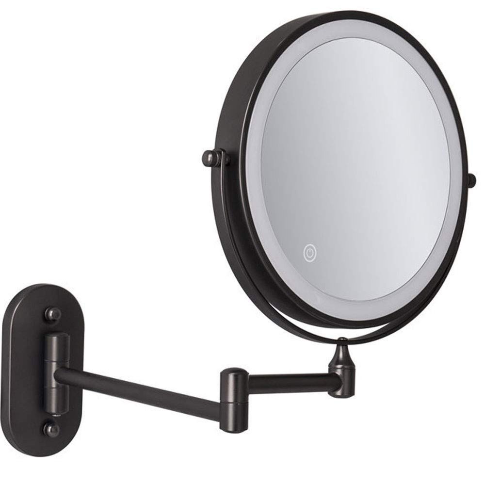 IJPDXOLBQ Wall Mounted Makeup Mirror LED Touch Sn Adjustable with 3 Color Lights Double Sided 1X/5X Magnifying Vanity Mirror
