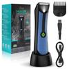 Ball Trimmer Shaver, Waterproof Electric Body Hair Trimmer for Men Women Wet Dry Use, Blue view 1