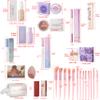 26Pc Full Face Makeup Set Gift Surprise for Women Cosmetic Essential Starter Bundle Include 24 Colors Eyeshadow Palette, Lipstick,13-NI-1 glamour-brush set. Pack Flawless (Cream A1, ONE SIZE) view 2